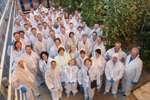 Tomato growers, owners and consultants visited greenhouses during the Philips High Wire Event. Photo: Philips