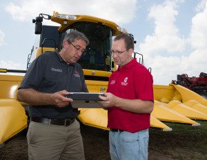Scott Shearer, left, works with Andrew Klopfenstein, a project coordinator in the Department of Food, Agricultural and Biological Engineering. Photo: Ohio State University