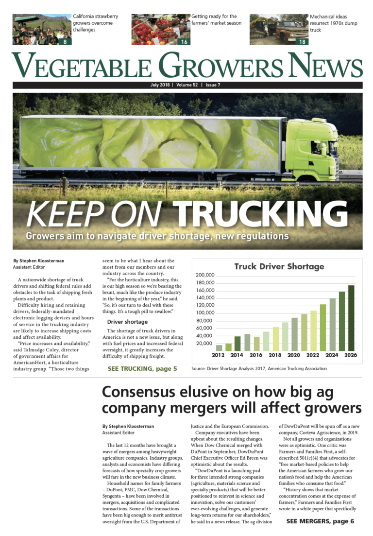 July 2018 Vegetable Growers News