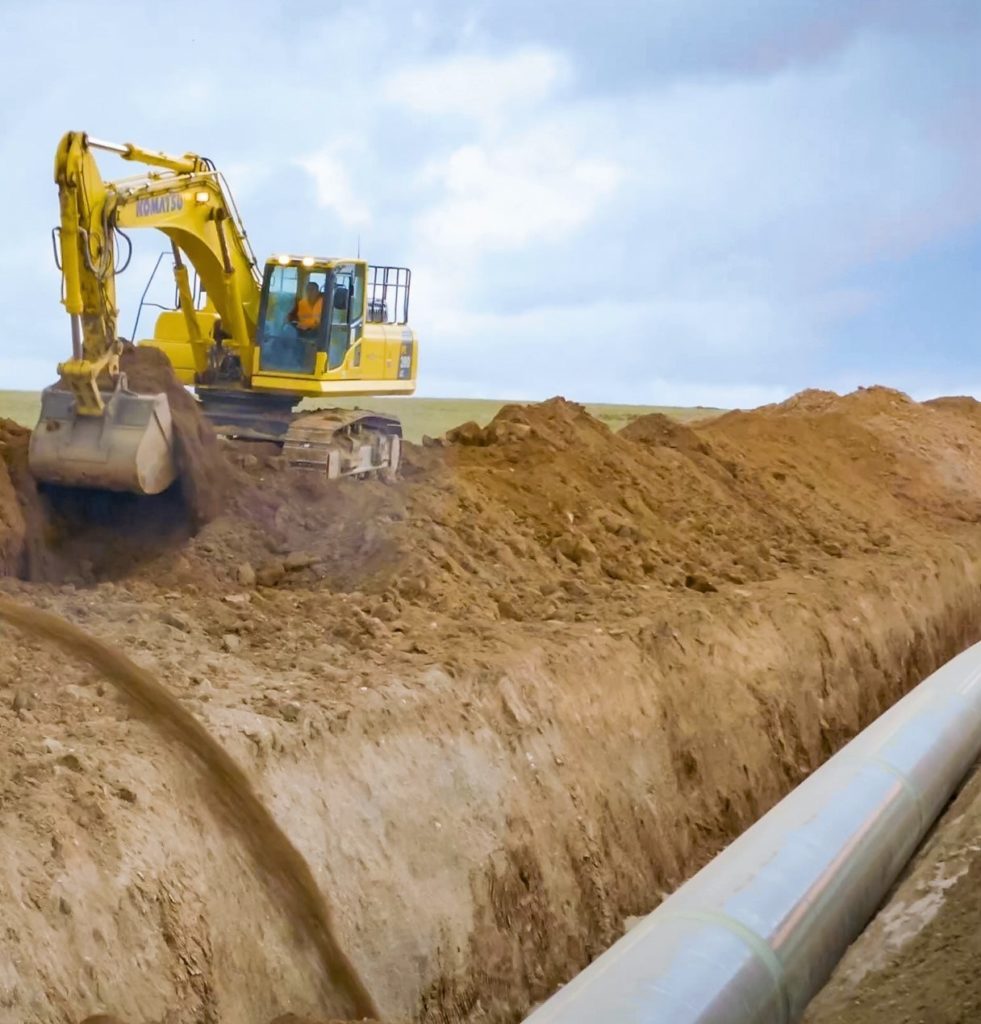 Photo showing what construction of the EL 22.1 pipeline might look like when construction begins