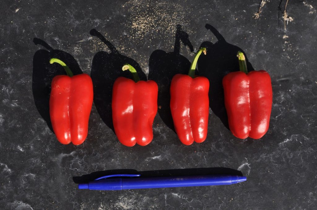 Snack-size bell peppers.