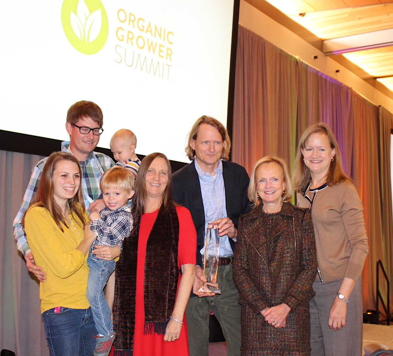 Members of the Lundberg family gathered for a photo after the award presentation.