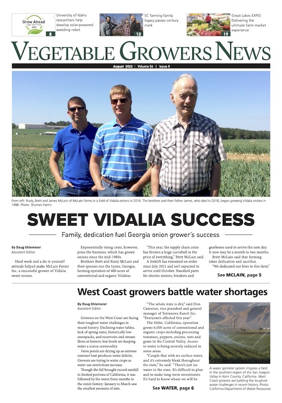 August 2022 issue of Vegetable Growers News