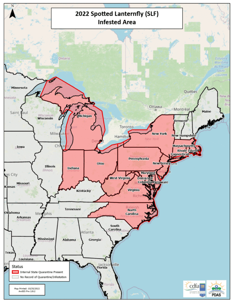 SpottedLanternflyquarantinemap Vegetable Growers News