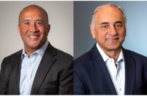 Clint Lewis, CEO at AgroFresh, and Salman Mir, president and CEO at Valent BioSciences.