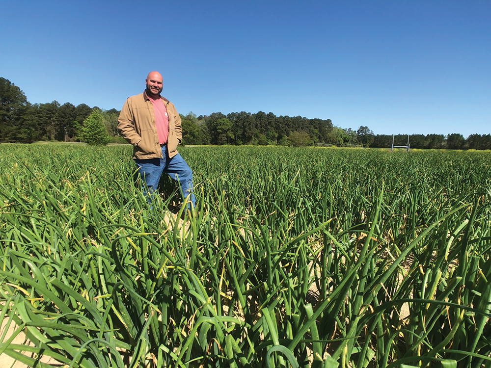 Aries Haygood incorporates technology to grow his Vidalia sweet onions. Photo courtesy of A&M Farms.