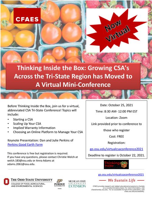 Michigan, Indiana and Ohio community supported ag farmers webinar target