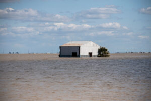 Floodwaters damaged fields and property south of Corcoran.