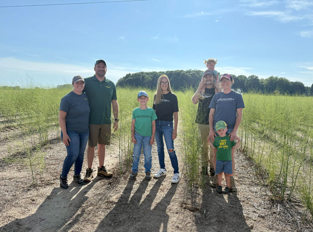 photo of family members at Golden Stock Farms in field
