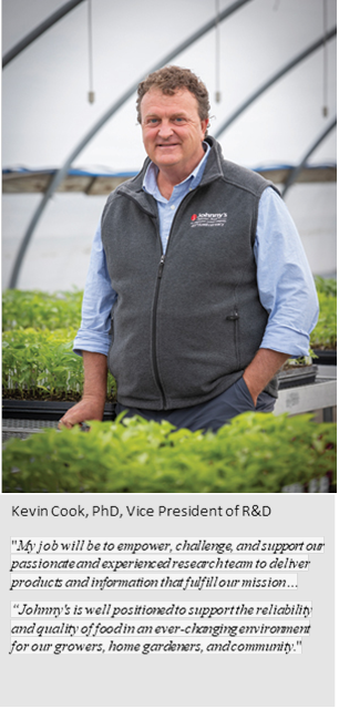 Johnny’s Selected Seeds adds Kevin Cook, new VP of R&D