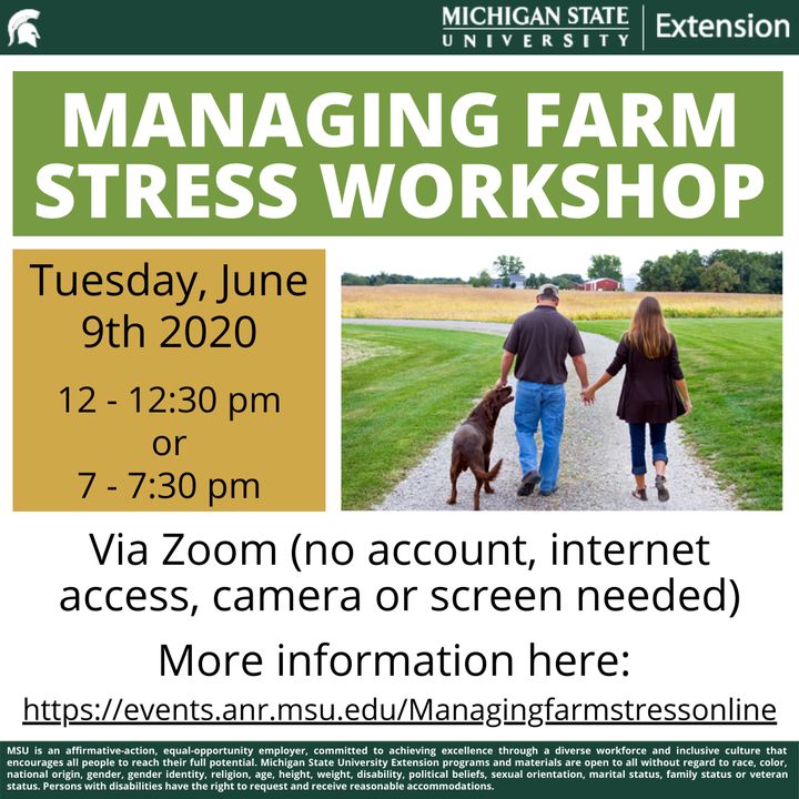 Stress on farmers subject of Michigan State University webinars