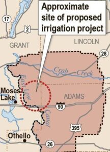 Approximate Location of the North I-90 Odessa Aquifer Groundwater Replacement Project / EL 22.1 Pipeline Project