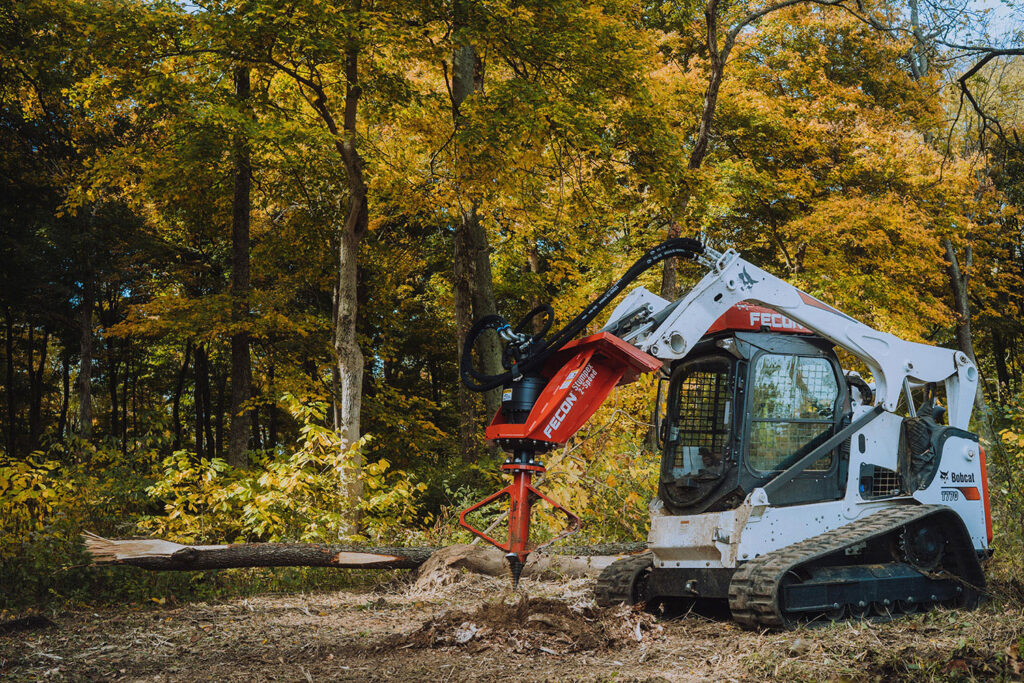 Eradicating stumps 50% faster with Stumpex 2-speed, Fecon says