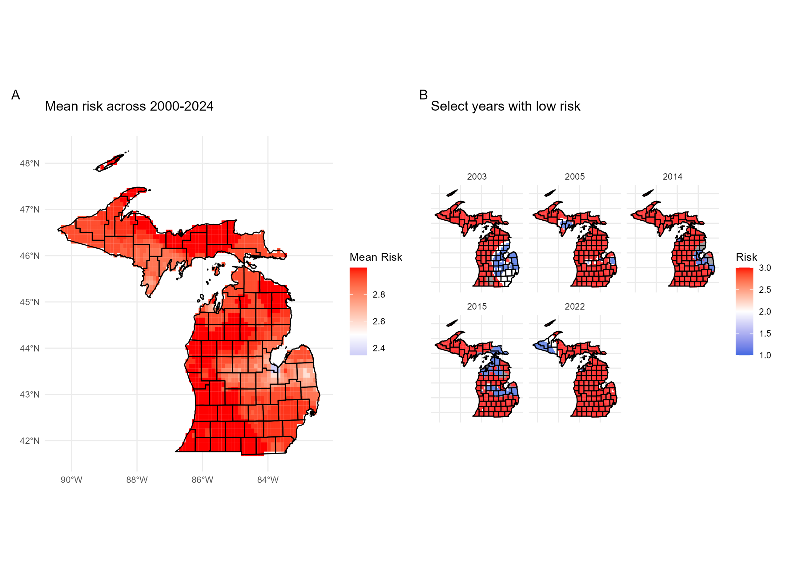Map showing frost hours for potatoes
