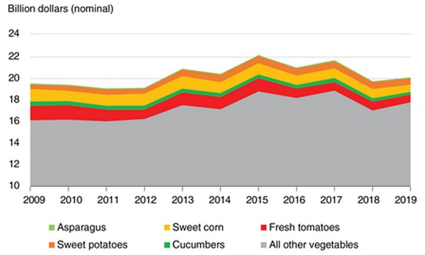 Production of five popular vegetables relies on foreign labor
