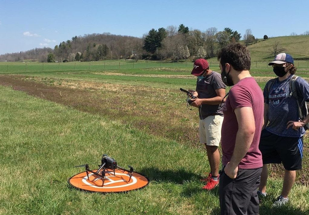Measuring soil moisture levels for research project uses drones