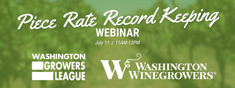 Piece rate recordkeeping webinar scheduled by Washington growers groups 